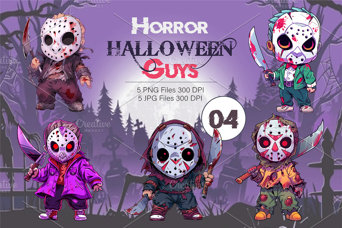 Cartoon Horror Halloween Guys 04., a Decorative Illustration by KENO Mascots (Photo 1 of 10)