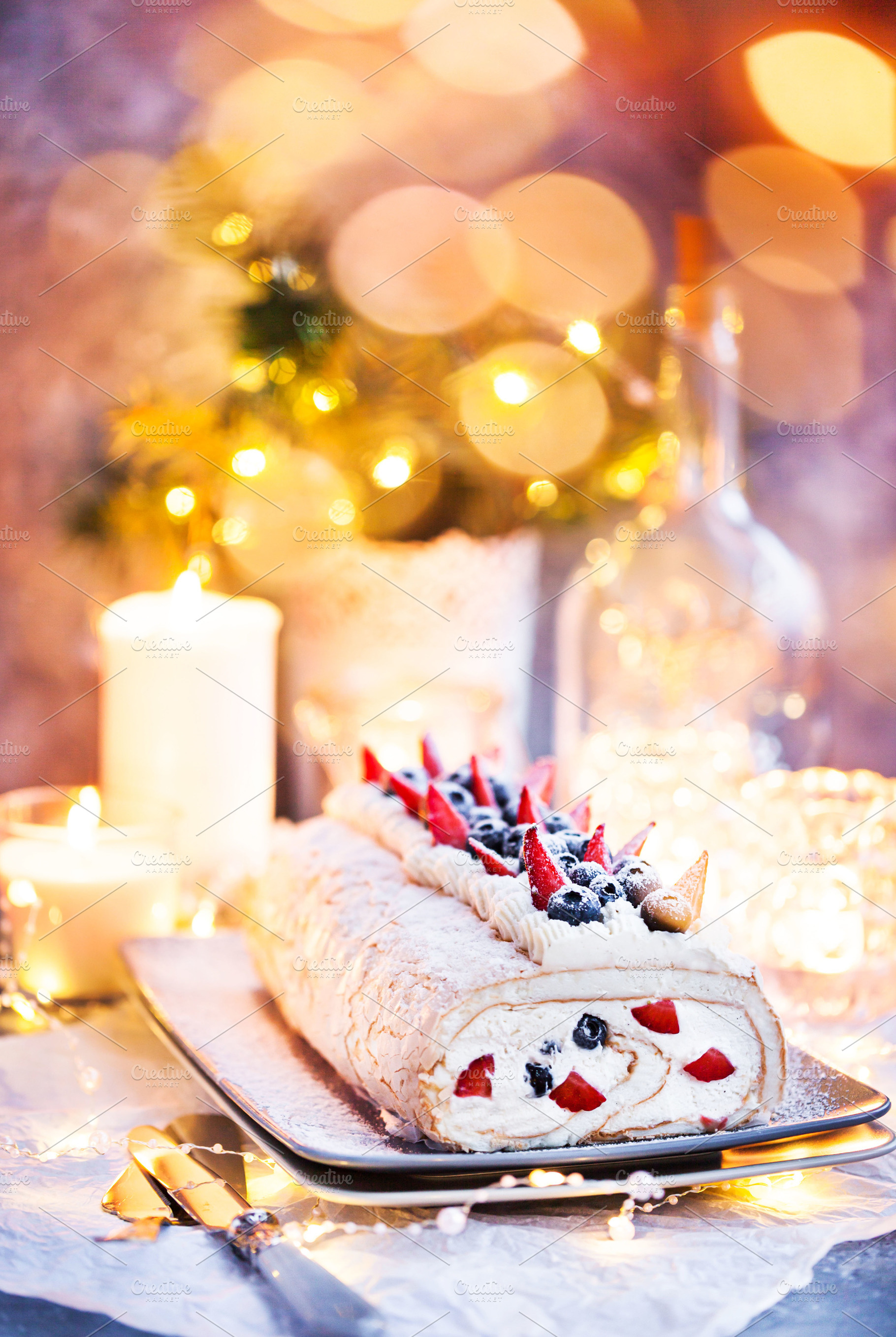 Meringue roll cake, a Food & Drink Photo by Kate S