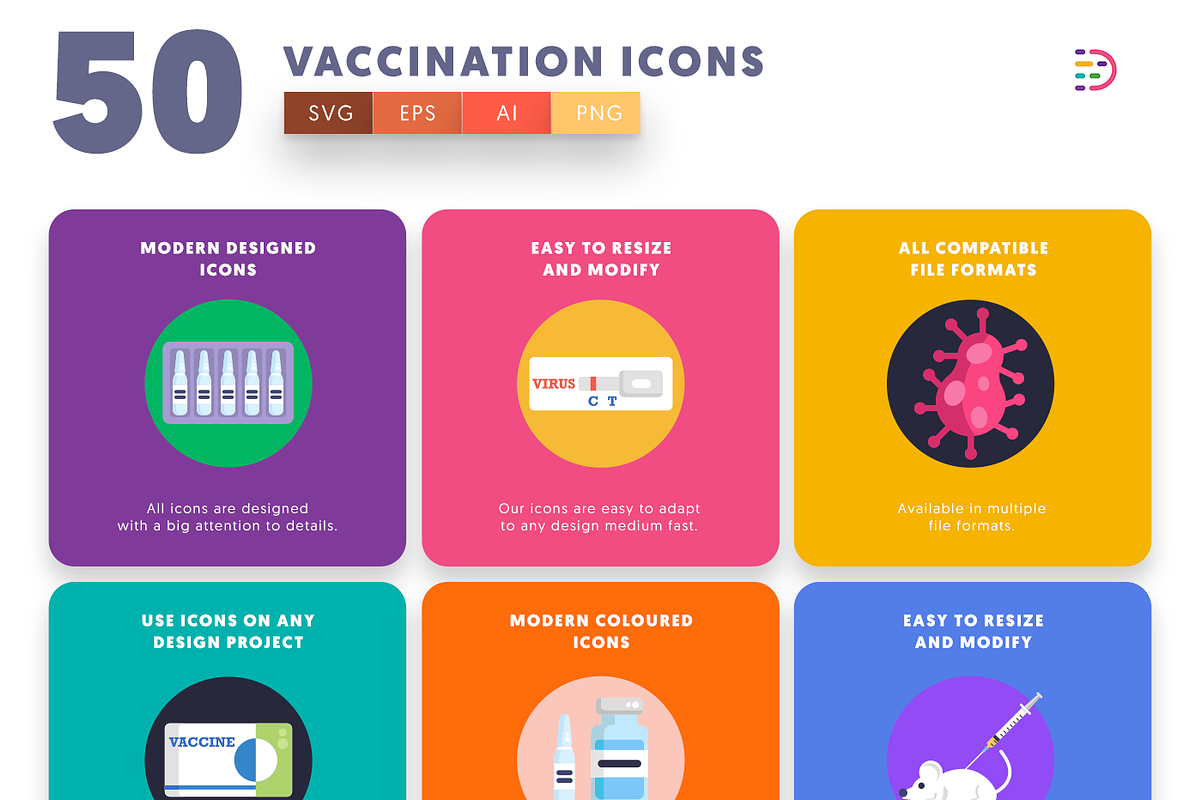 50 Vaccination Icons, an Outline Icon by Dighital (Photo 6 of 10)