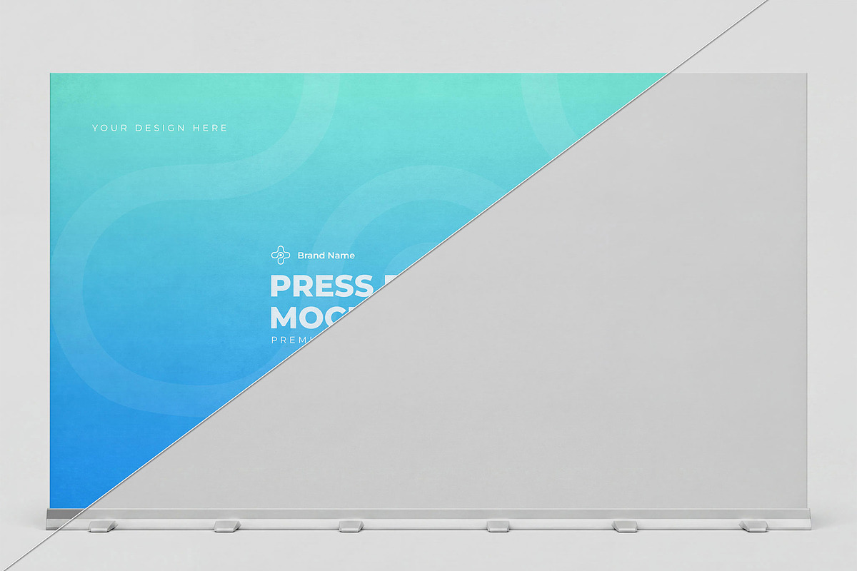 Press Backdrop Banner PSD Mockup, an Advertising Mockup by graphypix (Photo 3 of 4)
