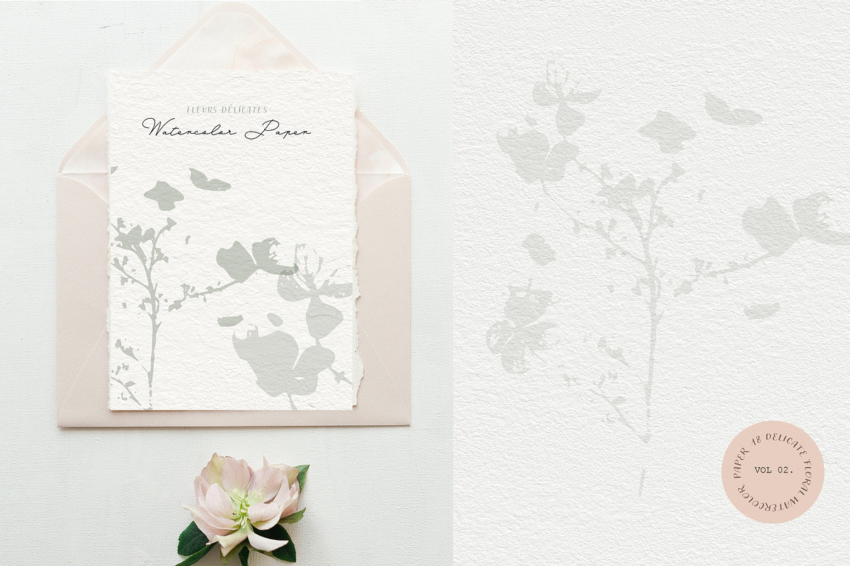 Watercolor floral paper collection, a Texture Graphic by Anna Sokol (Photo 7 of 9)