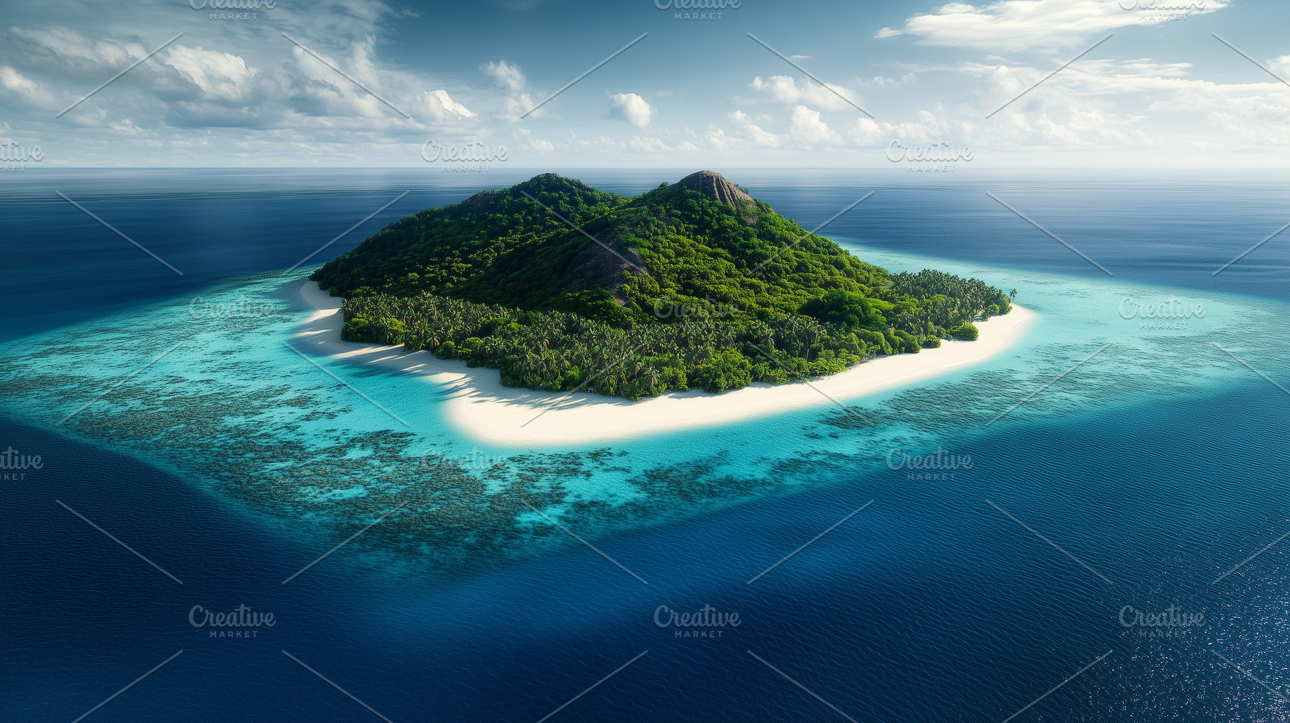 Tropical island with white sand, a Nature Photo by MistyDay