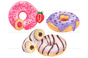 Watercolor donuts clipart, a Food Illustration by ArtfulStudio (Thumbnail 6 of 9)