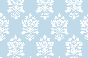 Seamless pattern, white floral damask motif is elegantly display, a Pattern Graphic by Studio ANNA