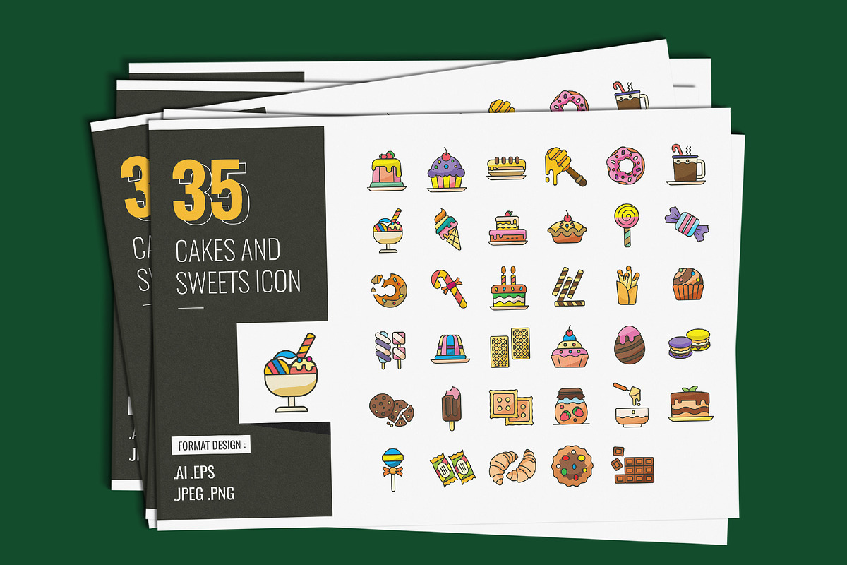 Cakes and Sweets Icon Design, a Duotone Icon by shin_std