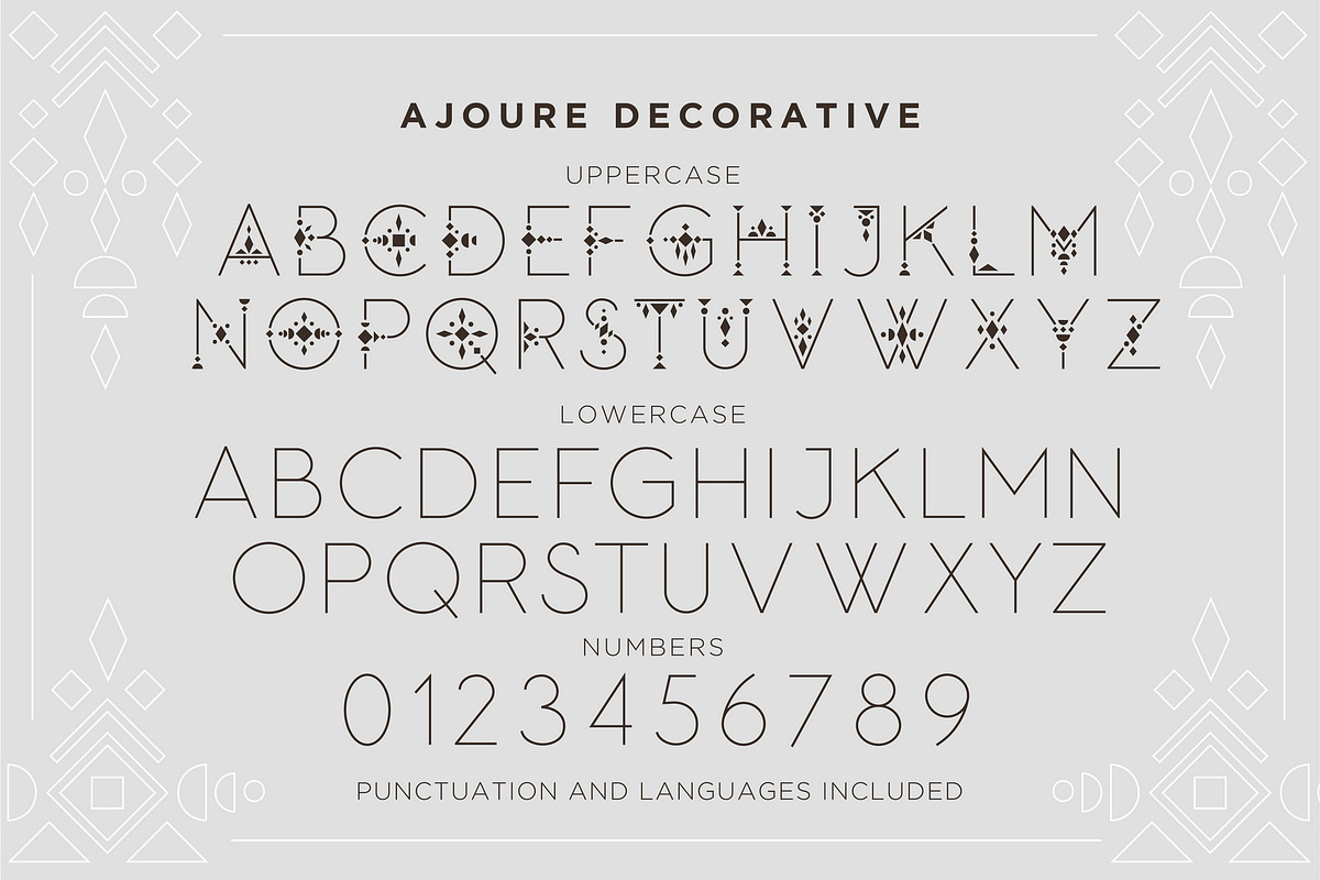 Ajoure - Folk Art Logo Font Family, a Sans Serif Font by Struvictory.art (Photo 3 of 10)