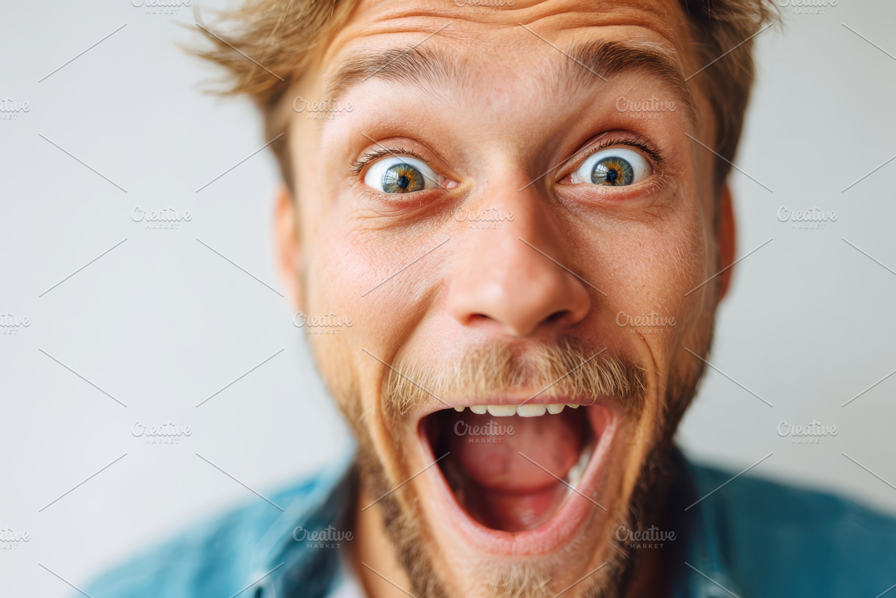 Surprised bearded man close-up, a Person Photo by AlyaAnd