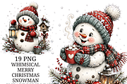 Whimsical Christmas Snowman Bundle, a Seasonal Illustration by Coco Bloom (Thumbnail 1 of 3)