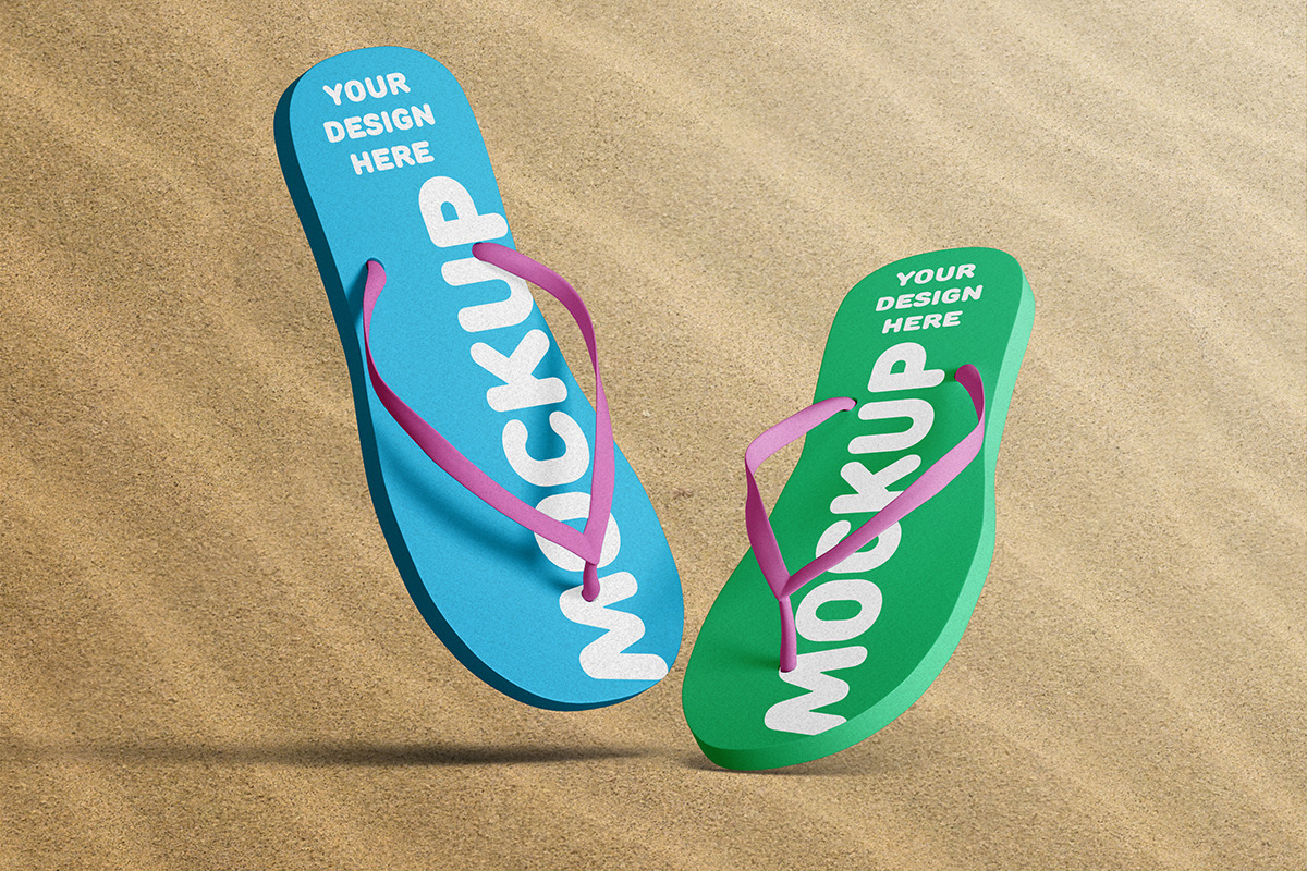 Flip Flop Beach Slippers Mockup Pack, a Templates & Theme by mocko (Photo 5 of 6)