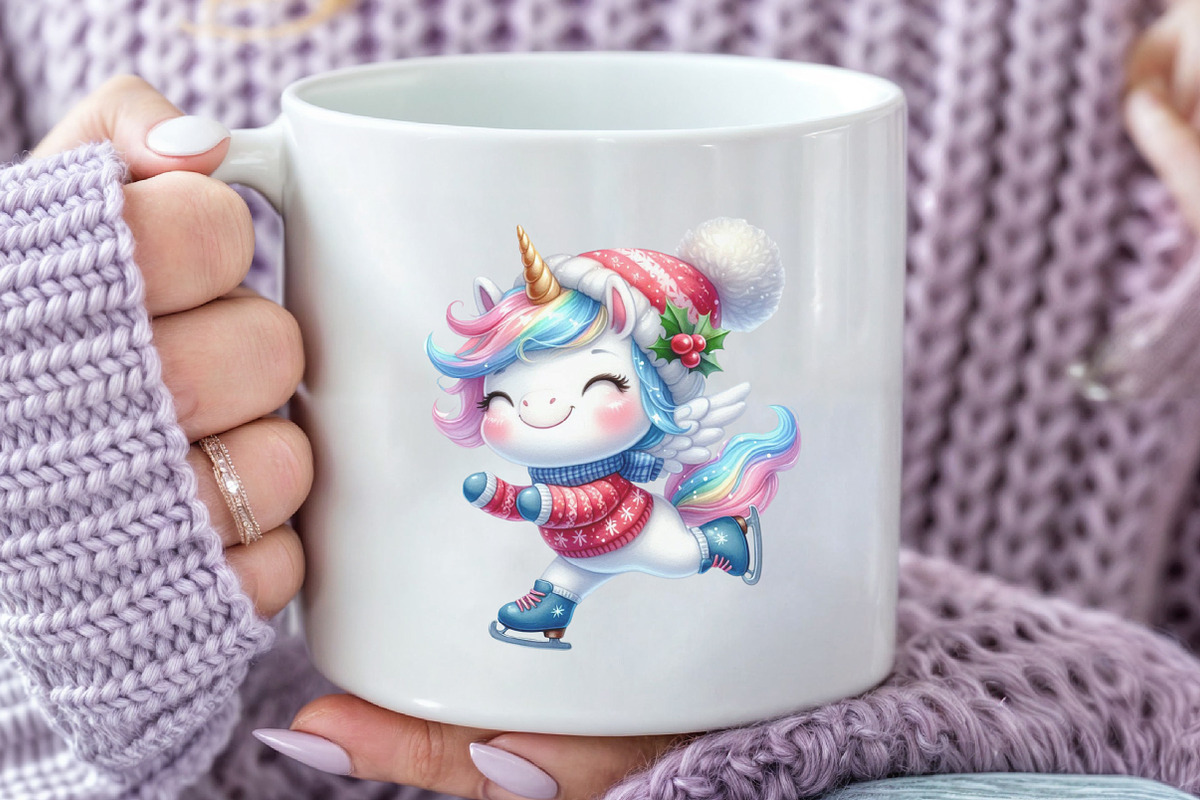 Watercolor Christmas Cute Unicorn, a Seasonal Illustration by Rose Art (Photo 7 of 7)