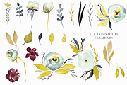 Bohemian Flora - Watercolor Clipart, an Illustration by The Autumn Rabbit Ltd (Thumbnail 2 of 7)