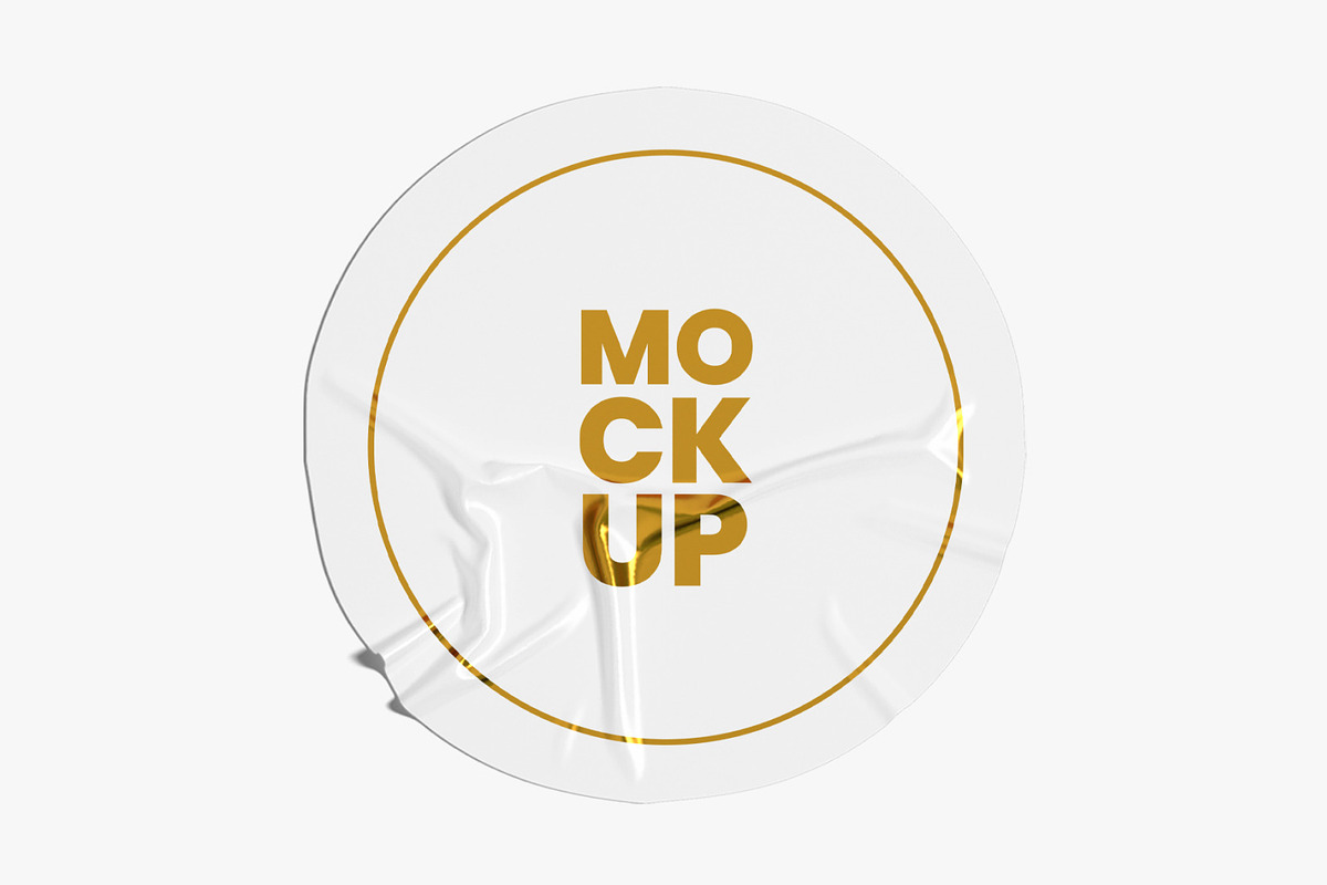 Round Crumpled Stickers Mockup Set, a Print Template by Graphic Bird (Photo 3 of 6)