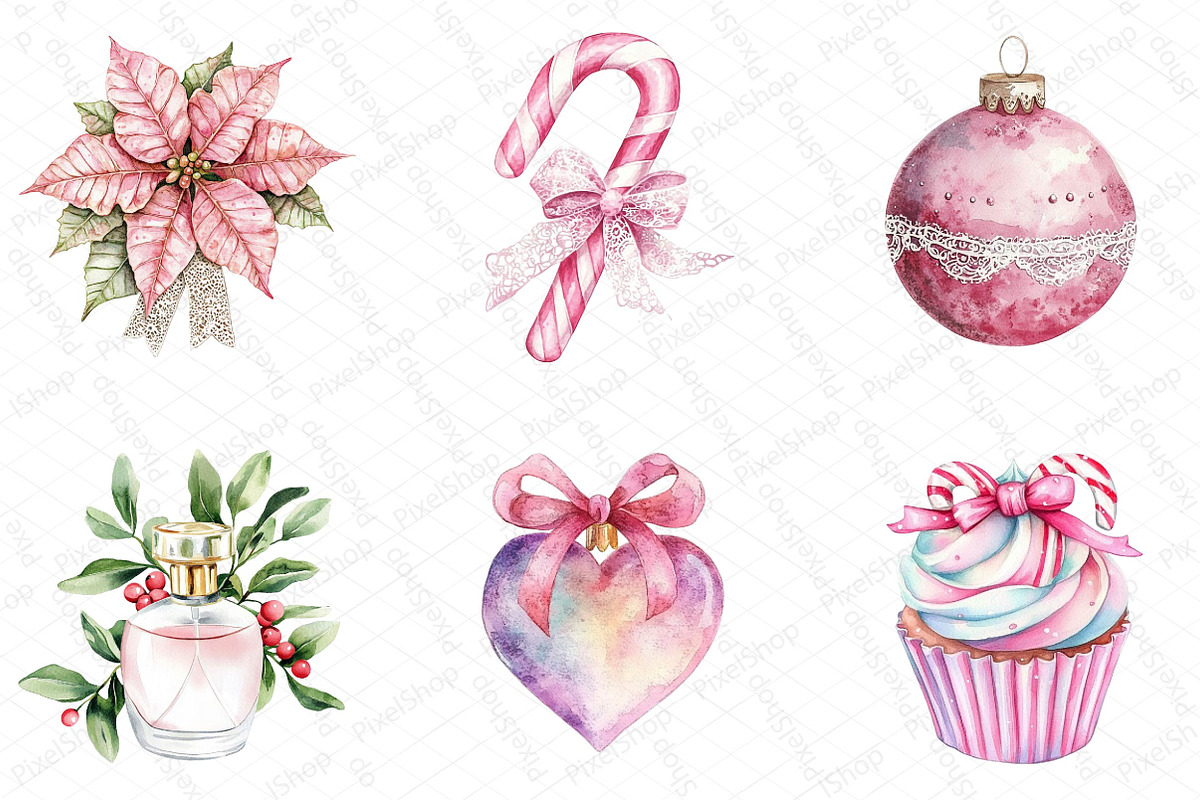 Coquette Christmas Clipart, an Illustration by DreamPrint404 (Photo 6 of 6)
