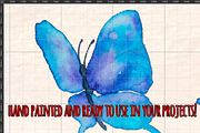Blue Butterfly Watercolor Bundle, an Animal Illustration by Violet LeBeaux (Thumbnail 3 of 3)