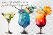 Watercolor cocktails clipart PNG, a Food Illustration by Dashadraws.art (Thumbnail 3 of 3)