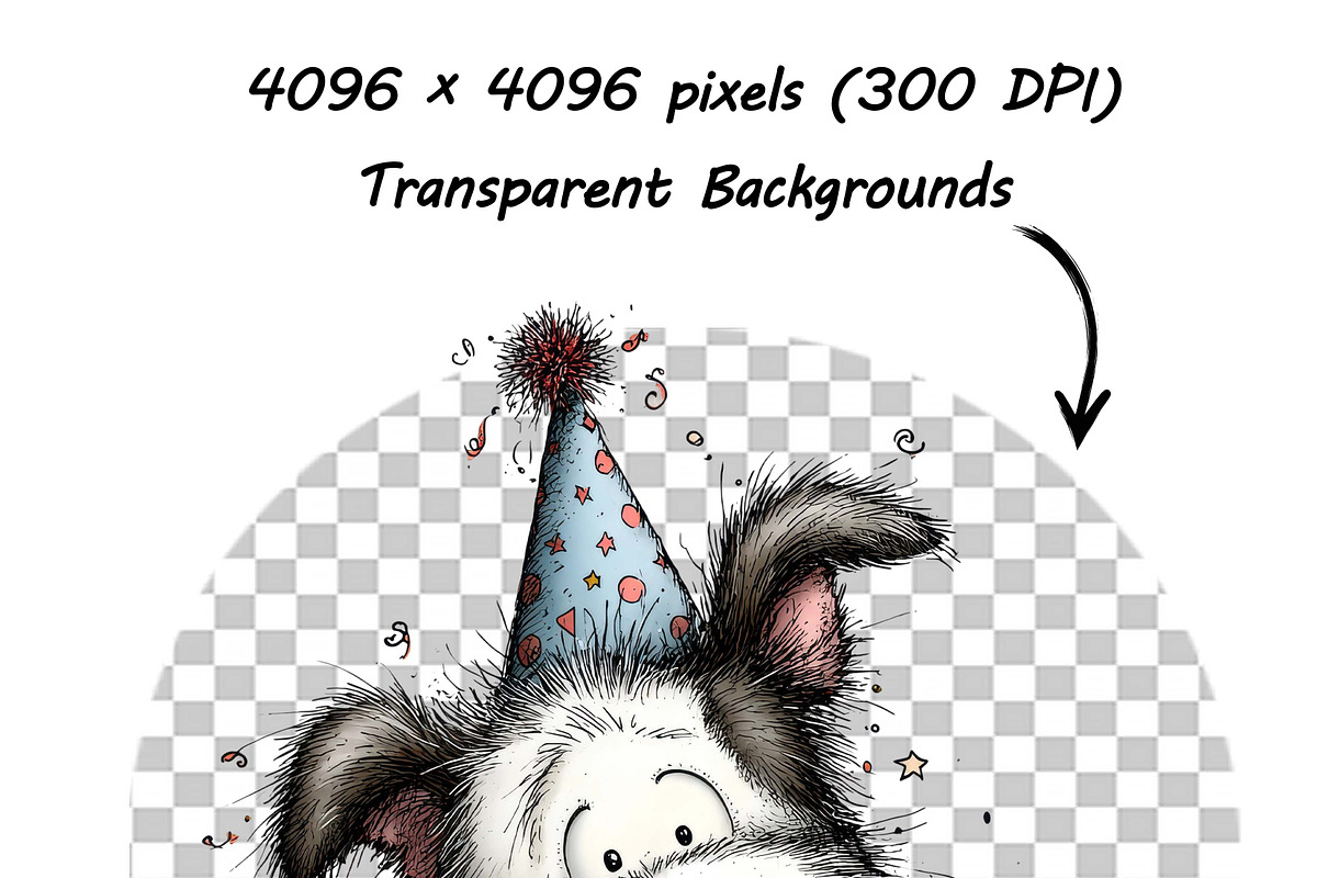 30 whimsical dog birthday clipart, an Illustration by one-touch (Photo 7 of 17)