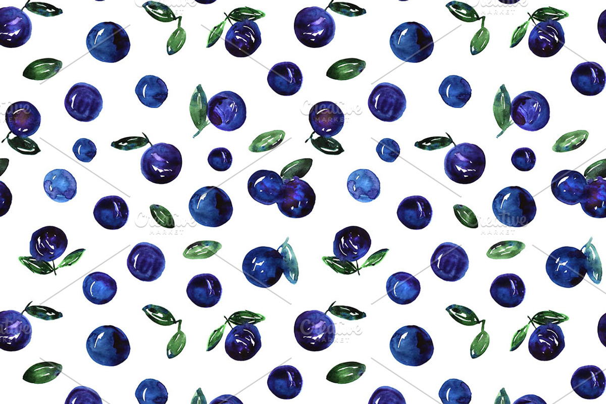Very berry watercolor patterns, a Pattern Graphic by Katerina Tova (Photo 5 of 9)