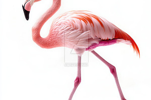 Pink Flamingo Elegant Bird Profile W, an Animal Photo by Pixeness Studio