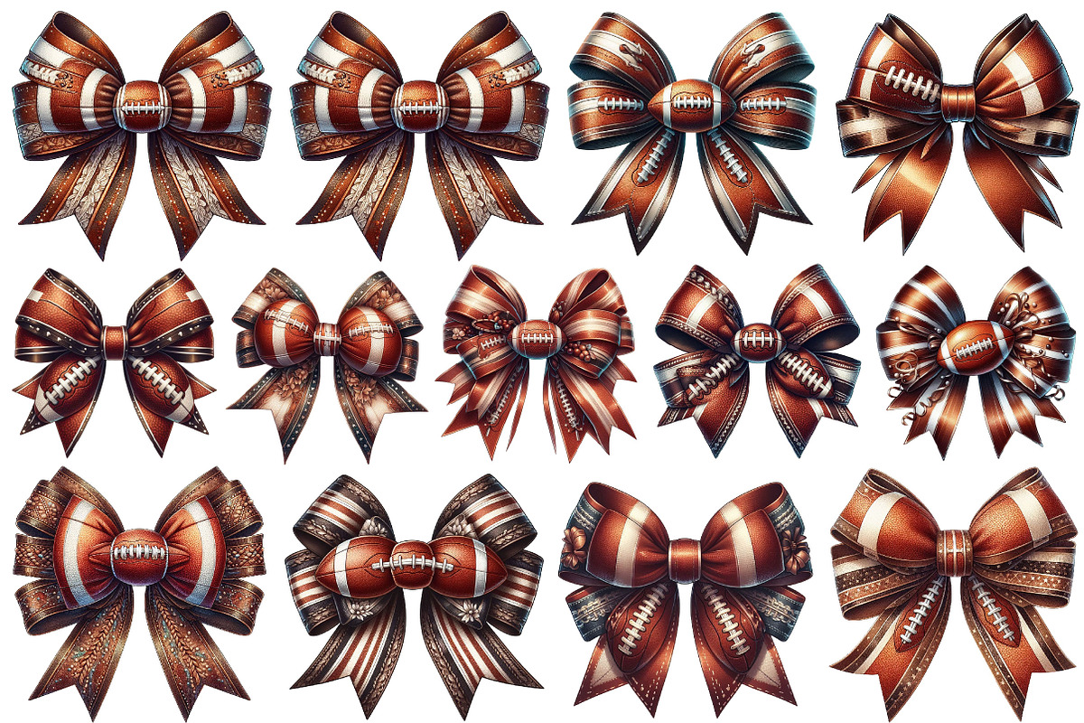 Watercolor Football Bow Clipart, a Graphic by CitraGraphics (Photo 6 of 6)