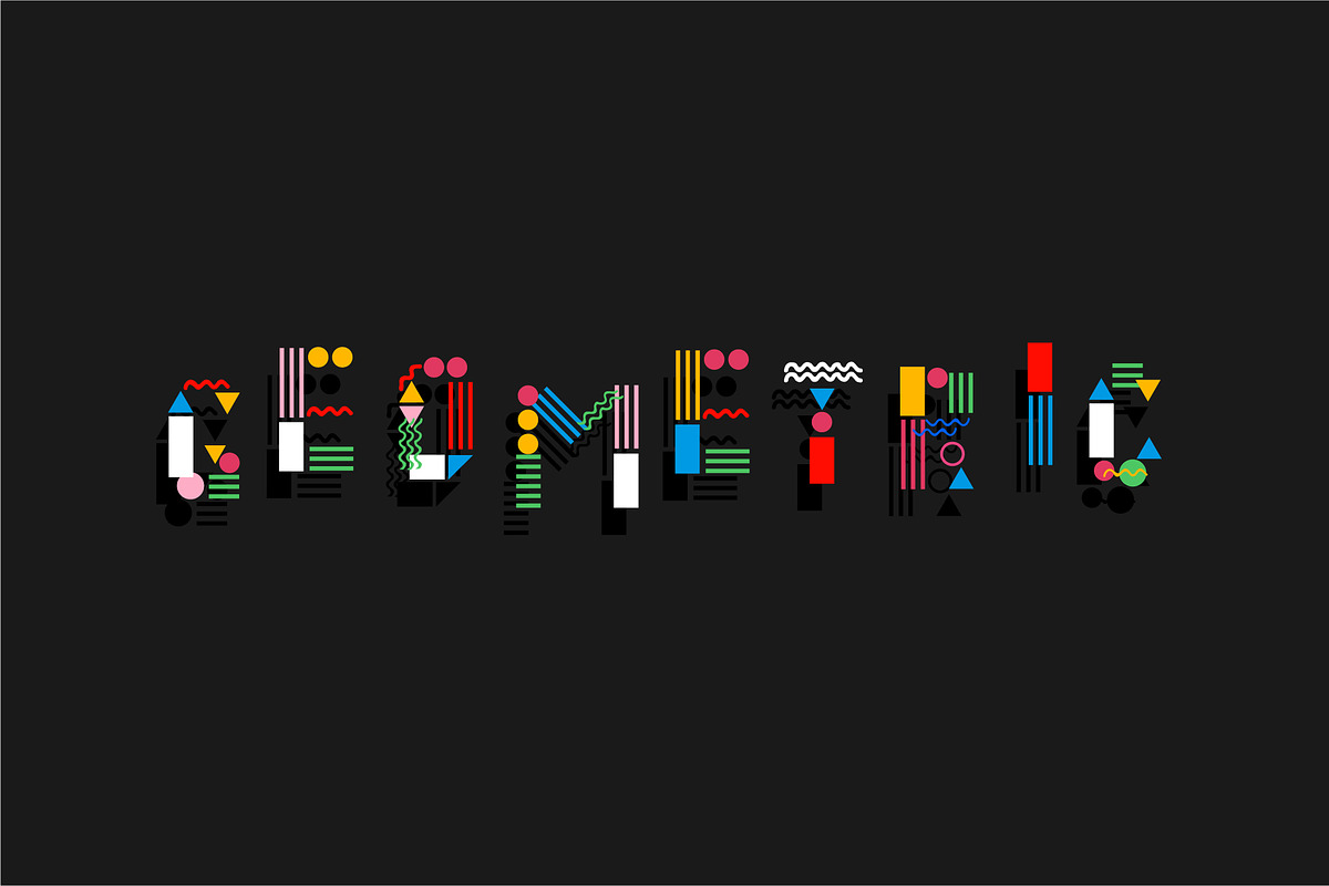 Geometric letters and numbers, a Decorative Illustration by MalinaShop (Photo 2 of 3)