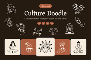 Animated Culture Doodle, an Outline Icon by Vectors Market