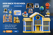 Kids Back to School 3D Icon Pack, an Object 3D Model by Haps Space (Thumbnail 1 of 4)