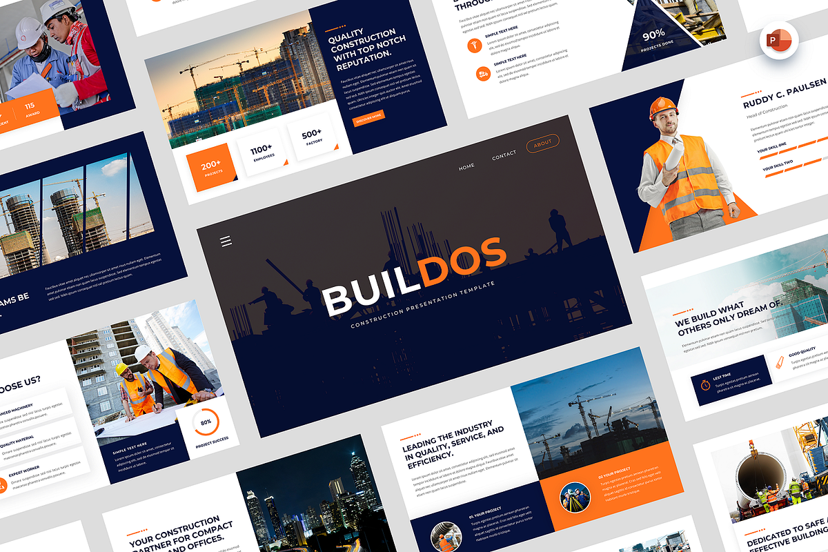 Construction PowerPoint Template, a Presentation Template by Biwarastudio (Photo 1 of 5)