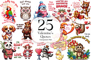 Valentine Animal Quotes PNG Clipart, an Animal Illustration by KennedyStudio (Thumbnail 1 of 5)