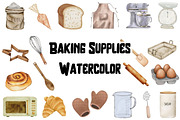 Baking Supplies Watercolor & PNG, a Food Illustration by Awieee1 (Thumbnail 1 of 3)