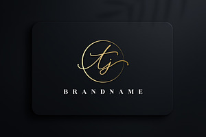 Letter TJ Handwritten Signature Logo