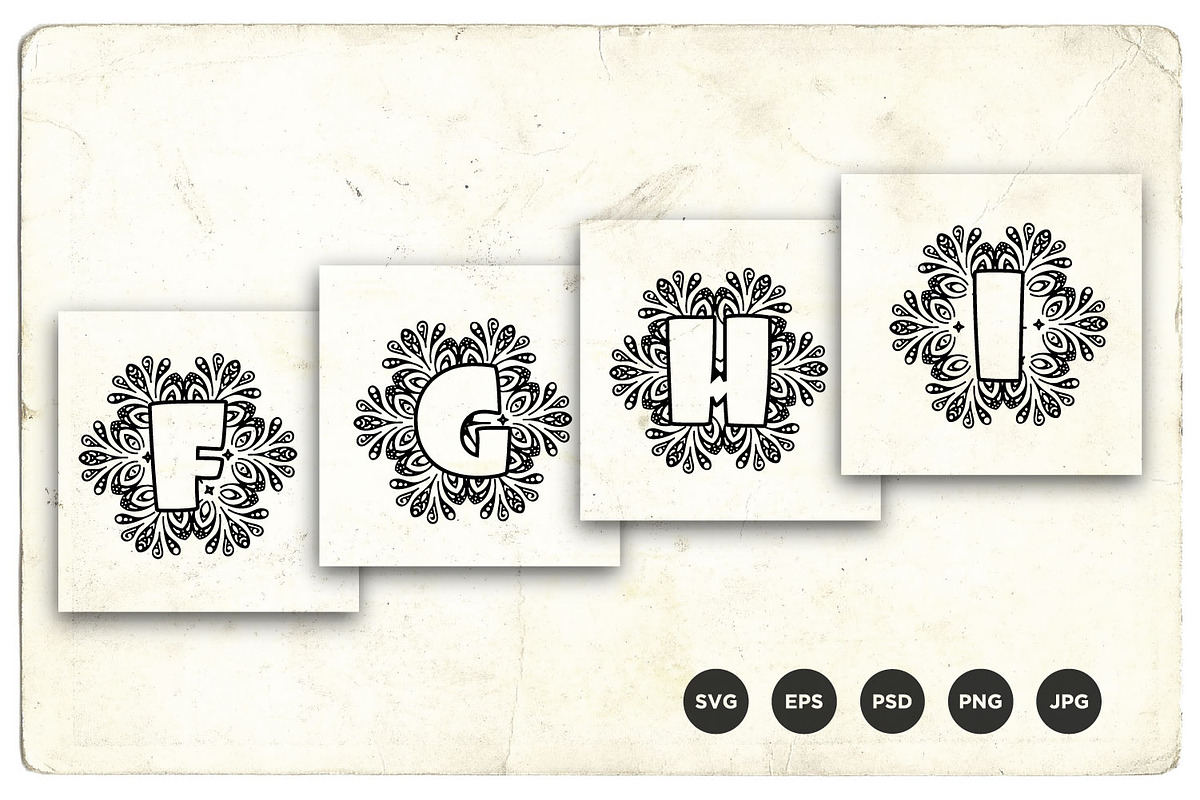 Initial Alphabet mandala monogram, a Branding & Logo Template by vectorartificer (Photo 5 of 6)