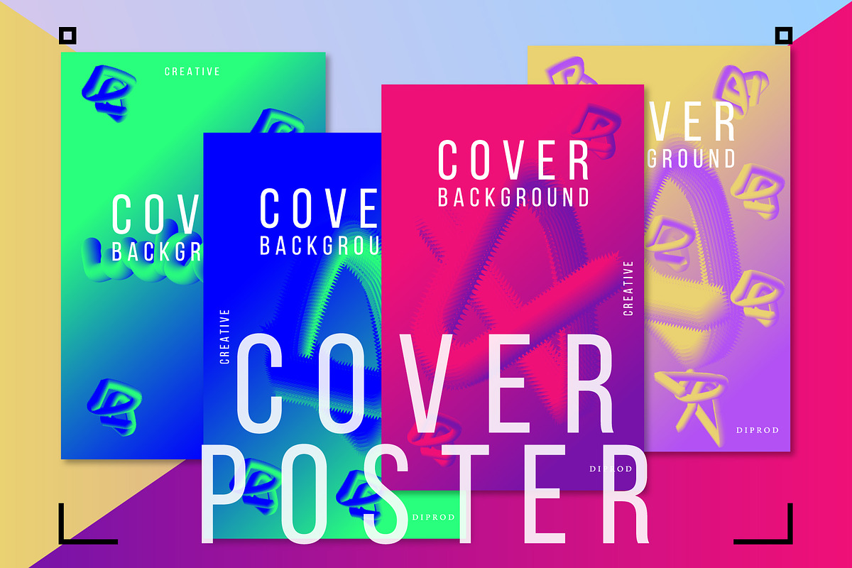 4 abstract fluid covers 3d posters, a Brochure Template by designbydi (Photo 1 of 3)