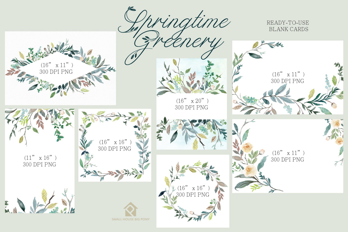 SPRINGTIME GREENERY SET, an Illustration by SmallHouseBigPony (Photo 7 of 12)