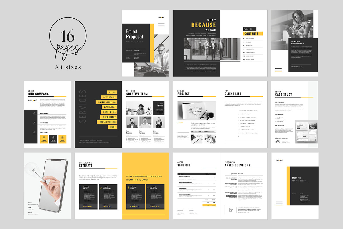 Project Proposal Template, Canva, a Brochure Template by DesVert (Photo 9 of 10)