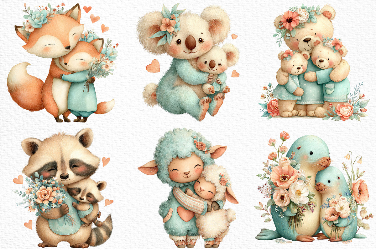 Whimsical Mother's Day Animals PNG, an Illustration by Craft Nest (Photo 4 of 12)