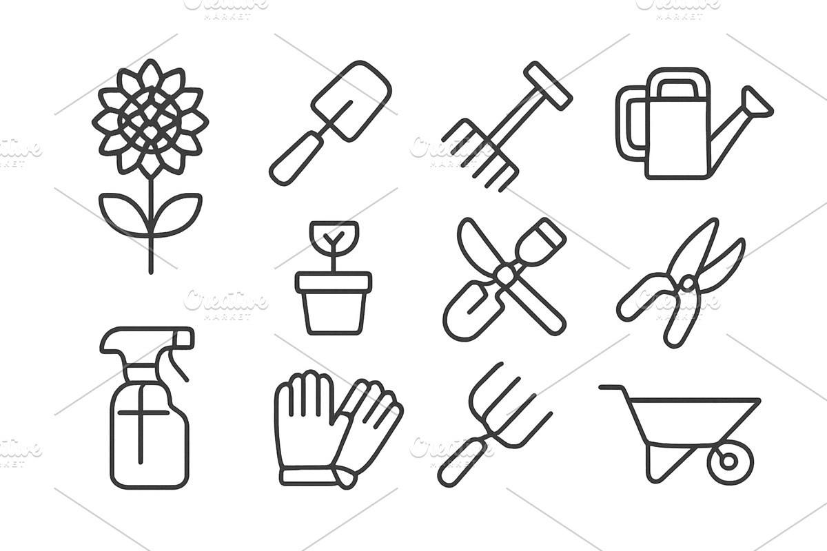 Gardening tools and elements for, an Object Illustration by ZinetroN