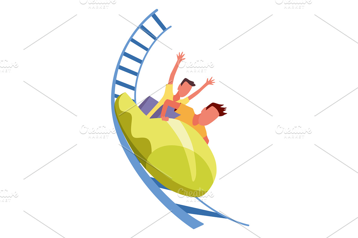 Roller coaster happy people, an Illustration by Things for designers