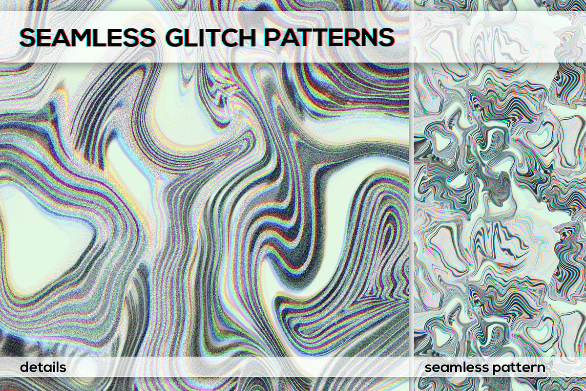 SEAMLESS GLITCH PATTERNS, a Pattern Graphic by ANAKOTO (Photo 7 of 25)