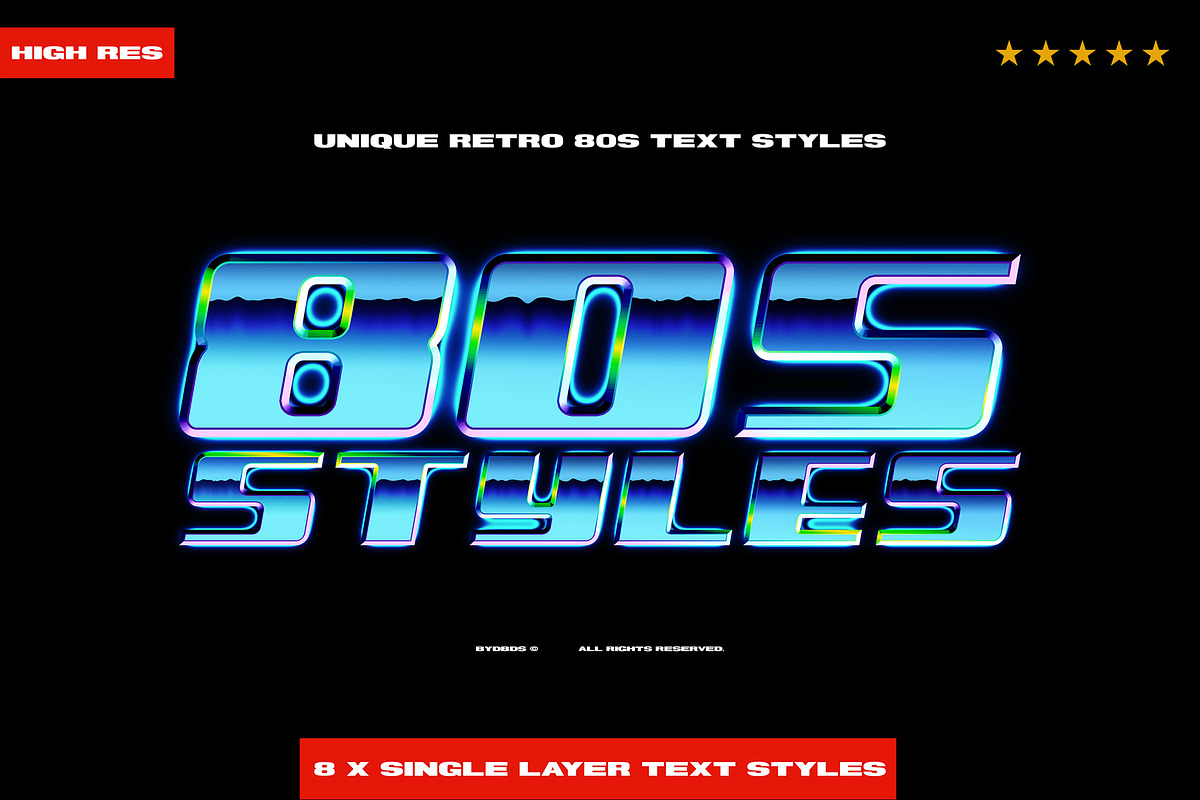 Retro 80s Text Styles byDBDS, a Brushes & More by dbdslondon (Photo 7 of 8)