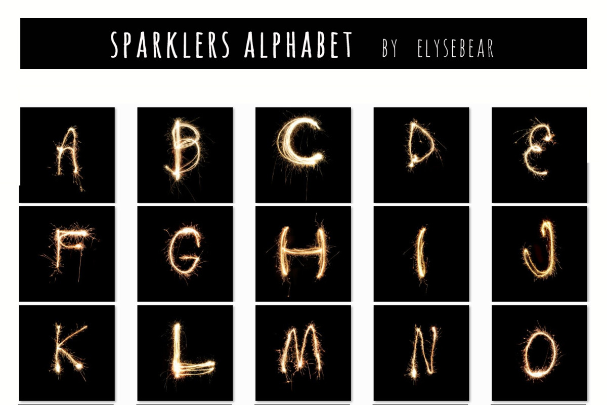 Sparklers Alphabet Photo Overlays preview 6
