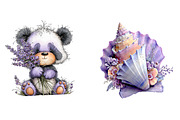 Whimsical spring panda clipart, an Illustration by SinaCreation (Thumbnail 4 of 11)