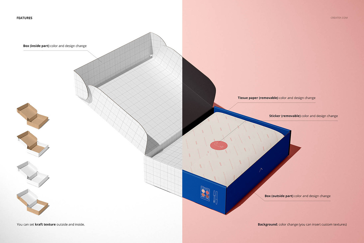 Mailing Box 3 Mockup Set, a Product Mockup by Creatsy (Photo 3 of 18)