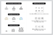 100 Real Estate & Buildings Icons, an Outline Icon by Nadiinko (Thumbnail 3 of 3)
