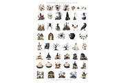 watercolor halloween clipart set, a Decorative Illustration by Patishop Art (Thumbnail 5 of 6)