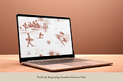 The Surfer Toile de Jouy Pattern, a Background Graphic by Hughes Studio (Thumbnail 2 of 13)