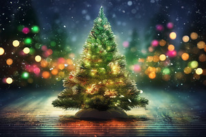 Christmas tree AI generated, a Photo by WorldOfPhotos