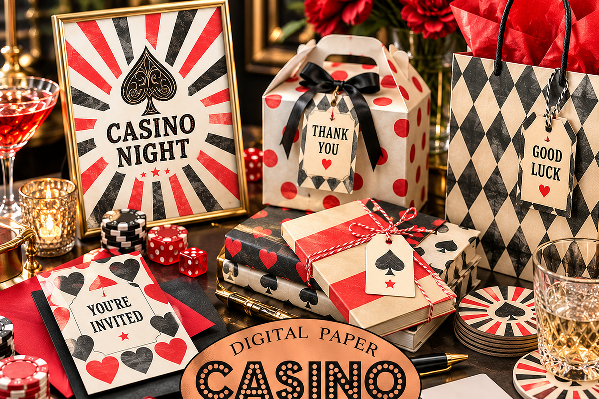 Black and red patterns 'Casino', a Pattern Graphic by Kiwi Fruit Punch (Photo 3 of 3)