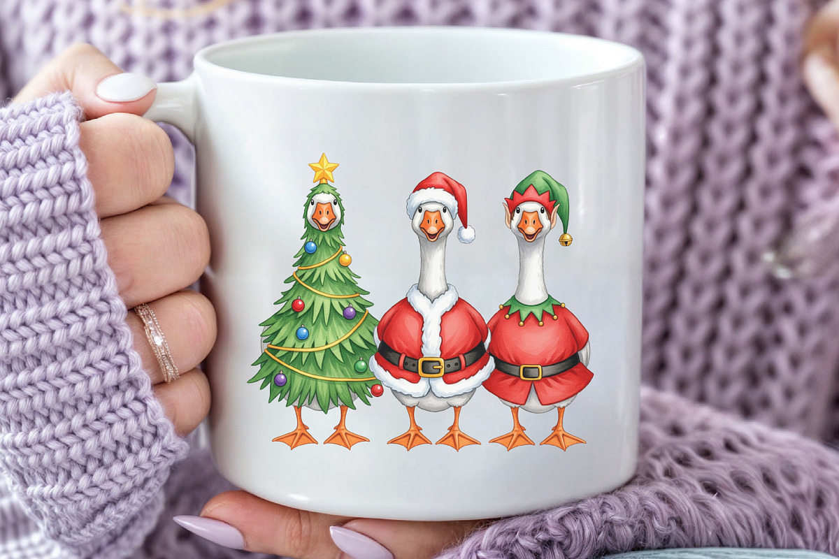 Vintage Christmas Goose Png, an Illustration by Black Bird Studio (Photo 3 of 4)