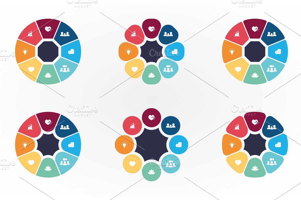 Infographic template with wheel life, an Object Illustration by Vector Creator