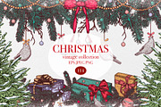 Christmas Vintage Vector Collection, a Seasonal Illustration by DiashaArt (Thumbnail 1 of 17)